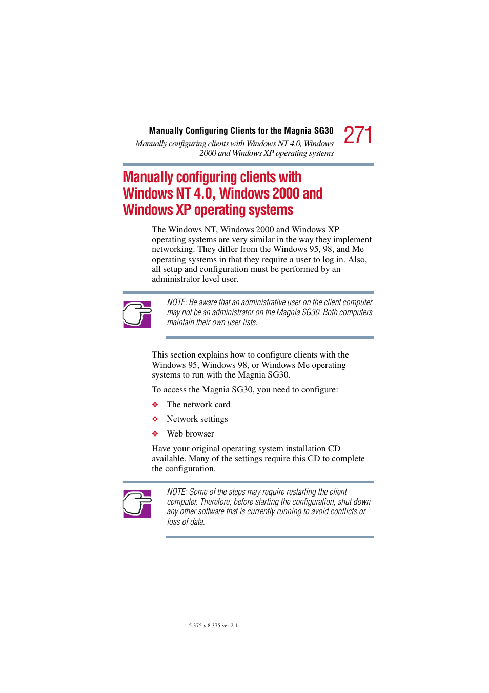 Manually configuring clients with, Manually configuring | Toshiba Magnia SG30 User Manual | Page 260 / 296