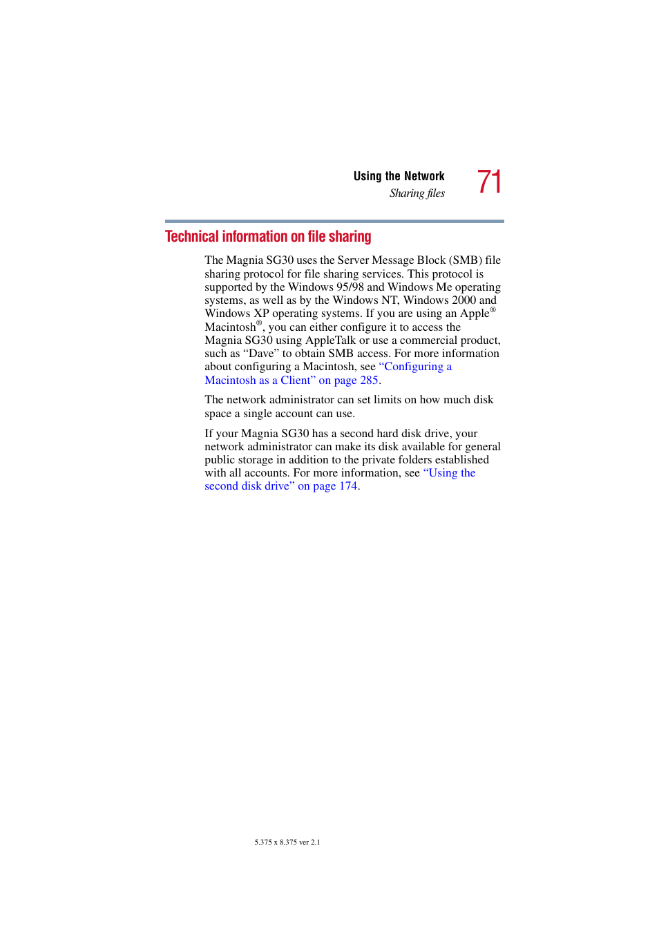 Technical information on file sharing | Toshiba Magnia SG30 User Manual | Page 68 / 296