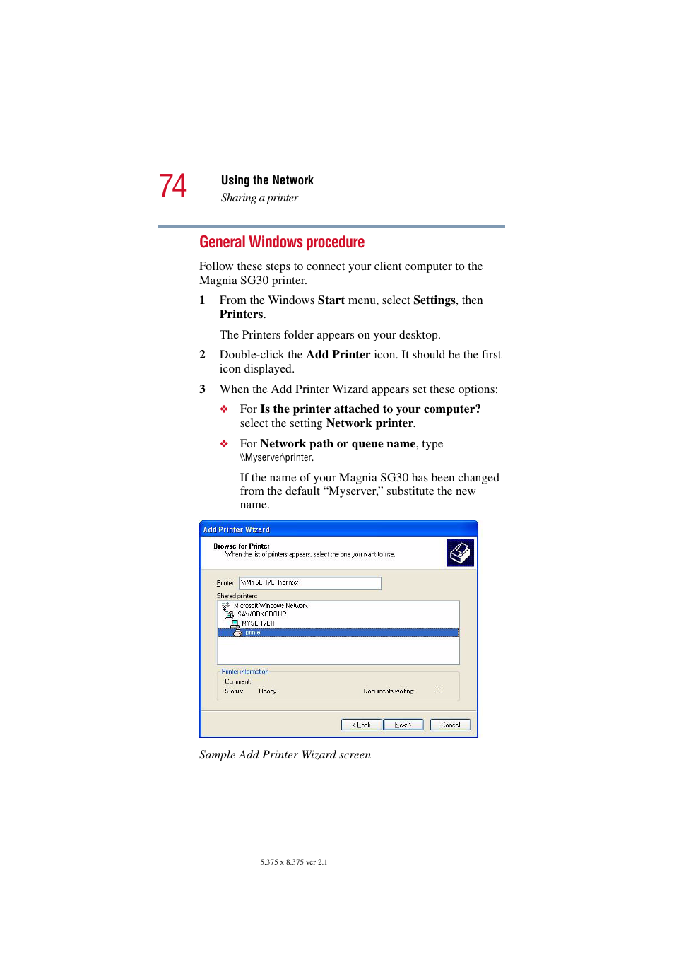 General windows procedure | Toshiba Magnia SG30 User Manual | Page 71 / 296
