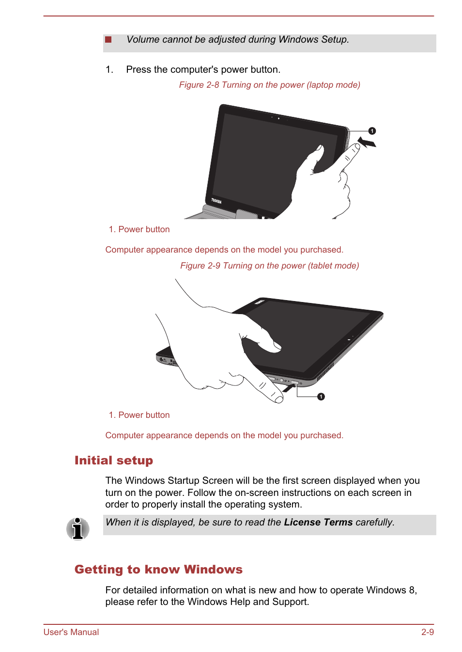 Initial setup, Getting to know windows | Toshiba WT310 User Manual | Page 28 / 131