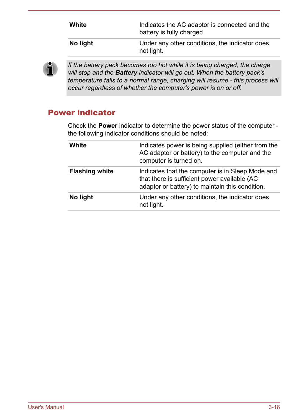 Power indicator | Toshiba WT310 User Manual | Page 49 / 131