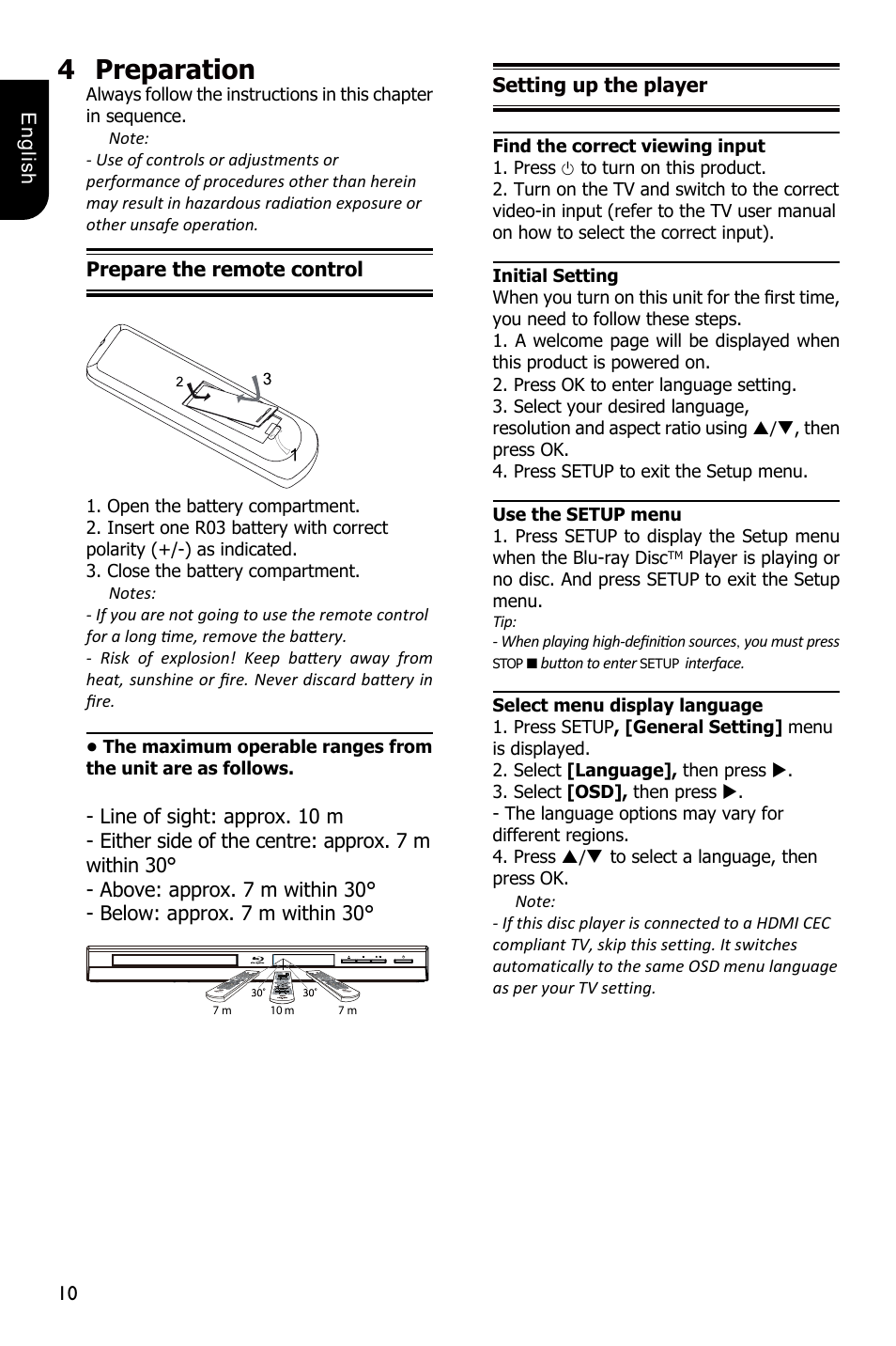 4preparation | Toshiba BDX2250 User Manual | Page 10 / 56