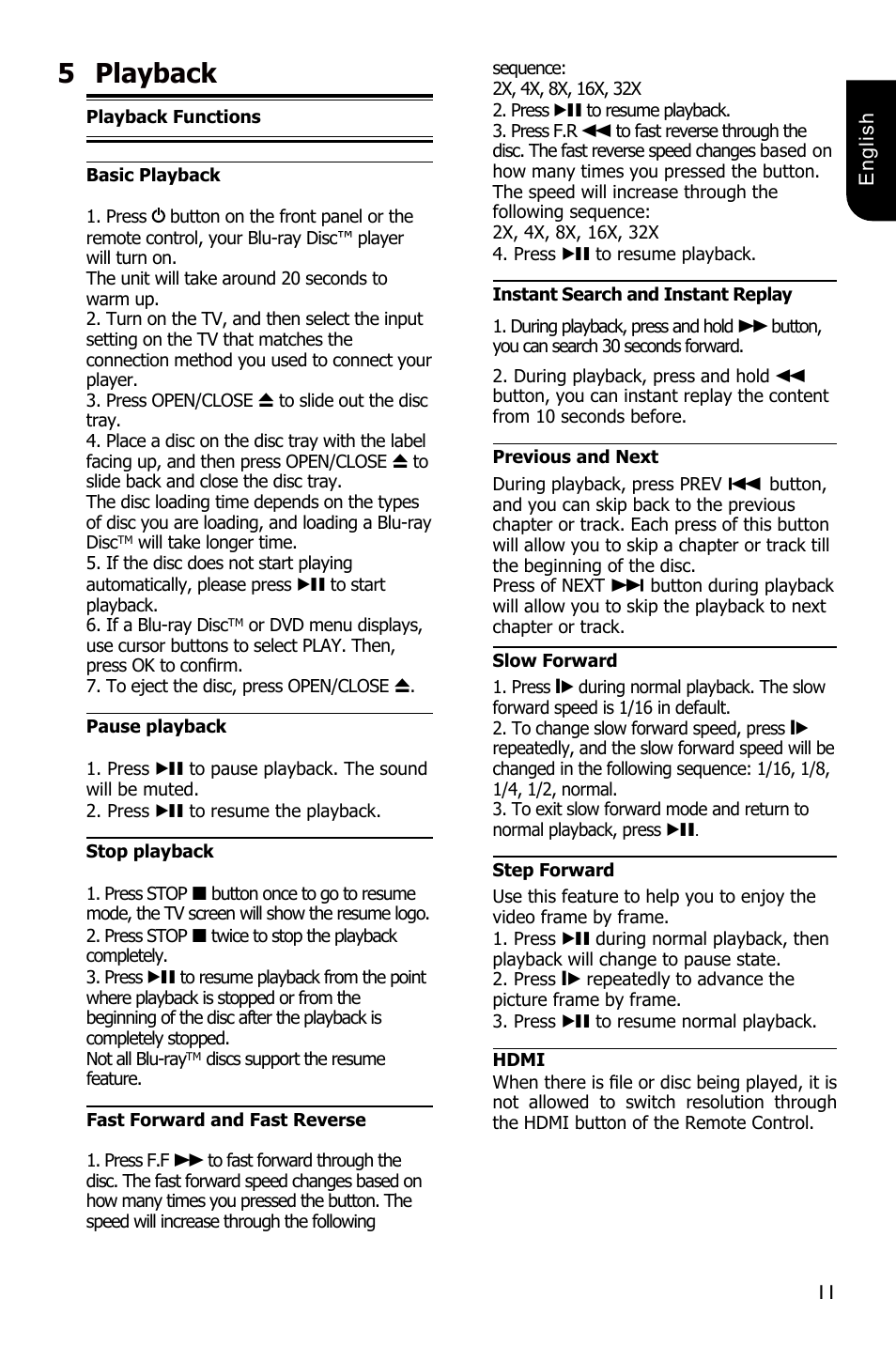 5playback | Toshiba BDX2250 User Manual | Page 11 / 56