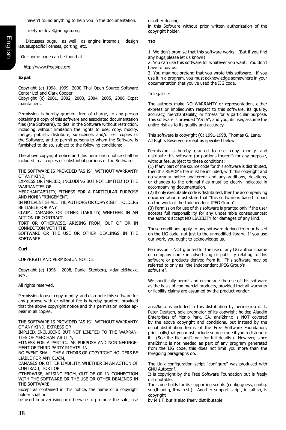 38 english | Toshiba BDX2250 User Manual | Page 38 / 56