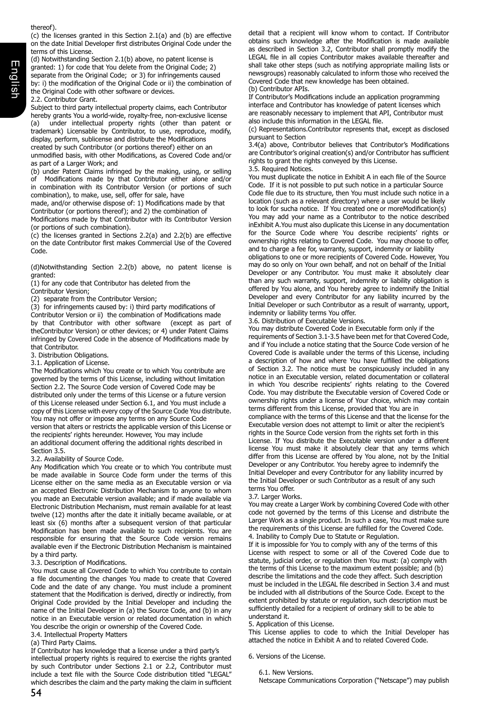 54 english | Toshiba BDX2250 User Manual | Page 54 / 56