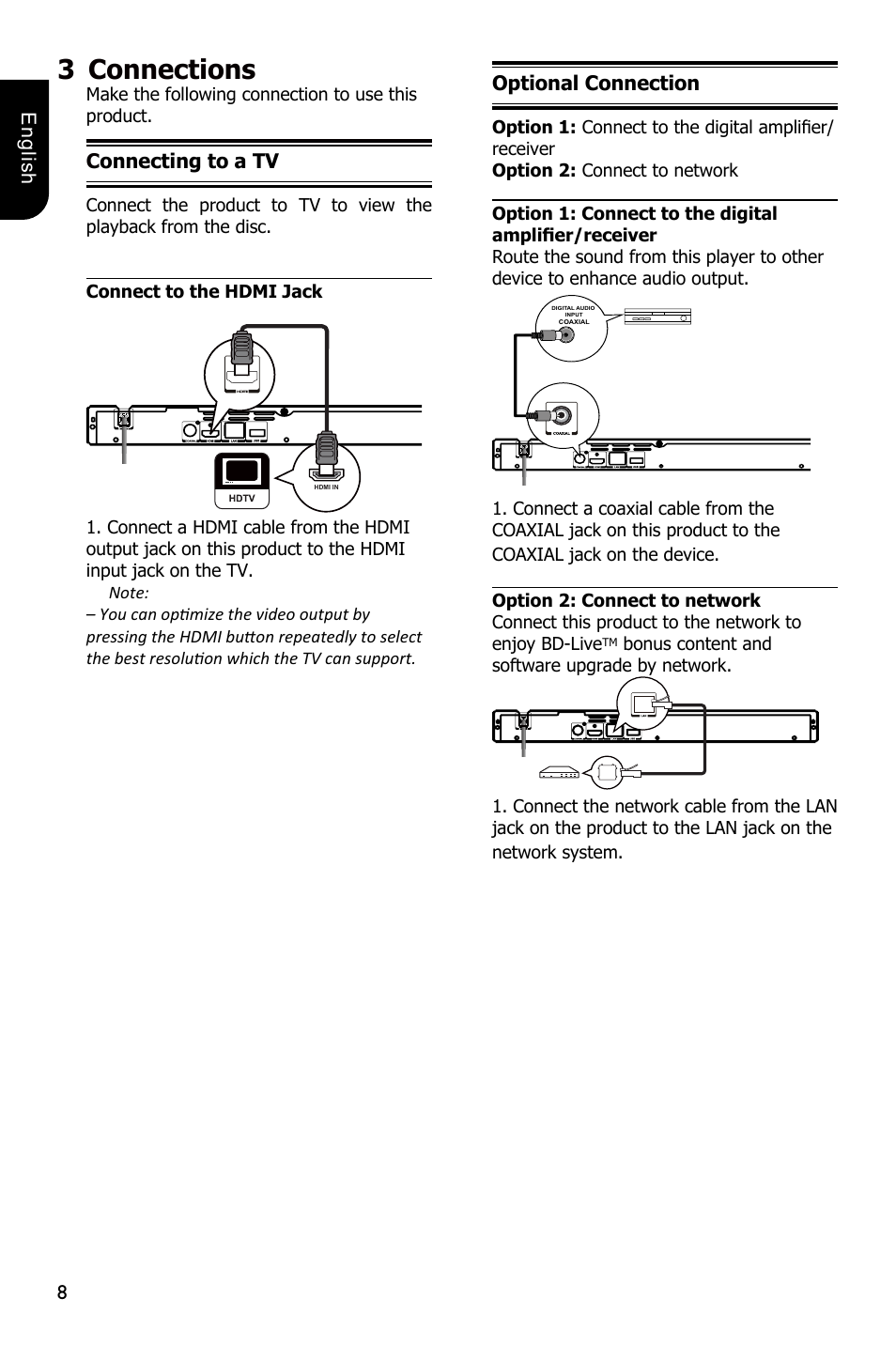 3connections | Toshiba BDX2250 User Manual | Page 8 / 56