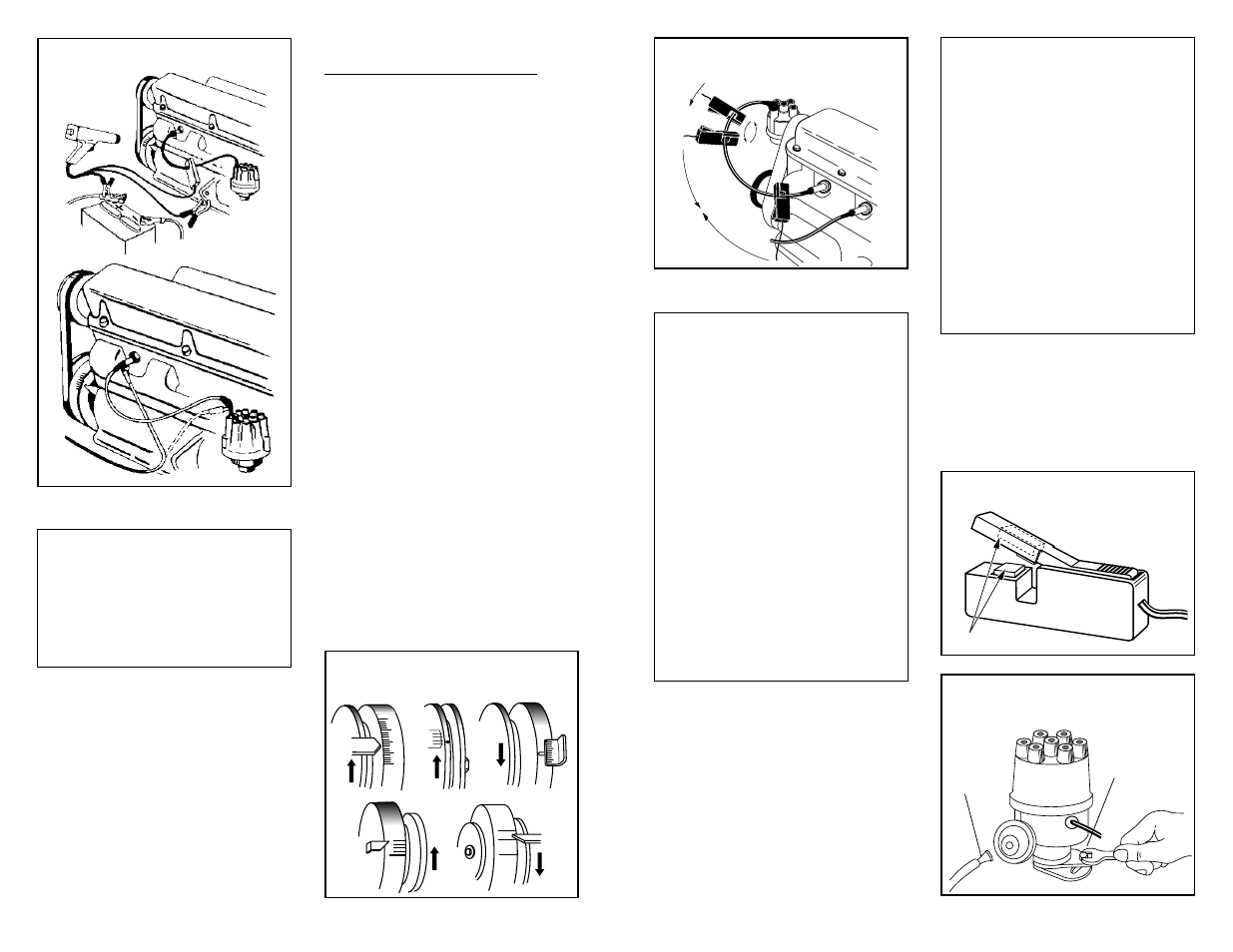 Fig. 1 - hookup diagram, Engine timing check, Fig. 2 | Timing adjustments, Fig. 3, Fig. 4, Fig. 5 | Actron HQ444 User Manual | Page 3 / 8