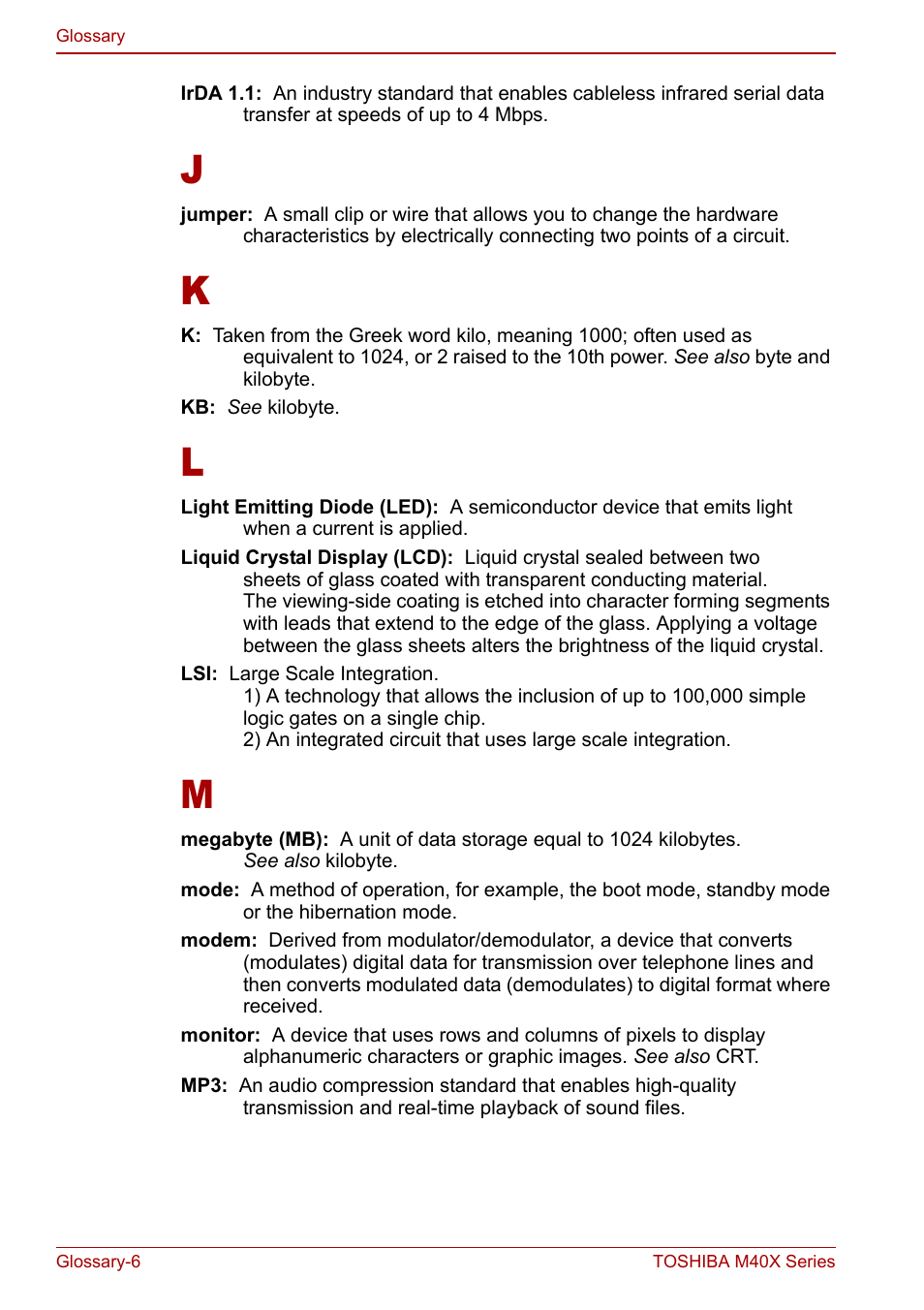 Toshiba Equium M40X User Manual | Page 168 / 170