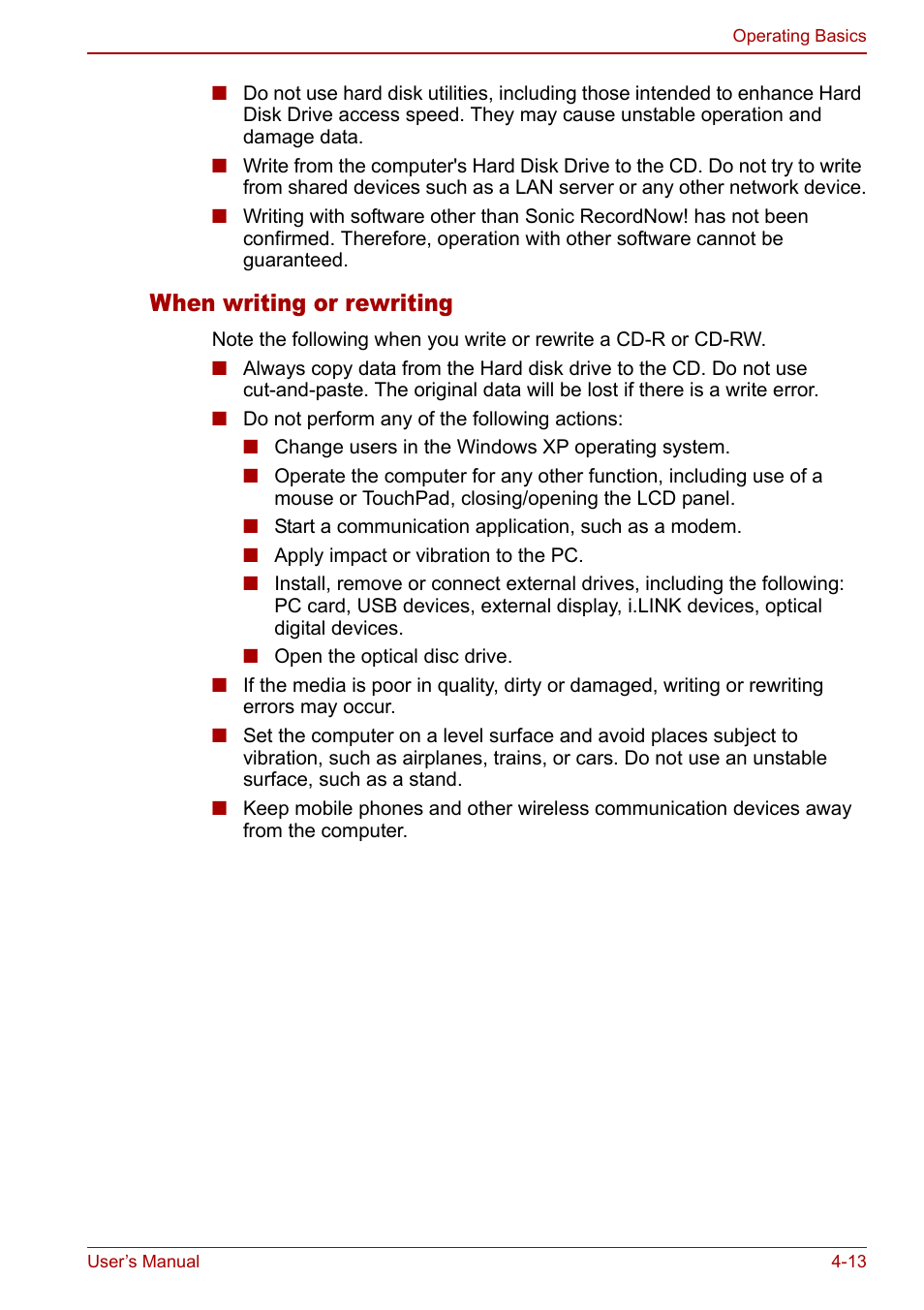 When writing or rewriting | Toshiba Equium M40X User Manual | Page 81 / 170