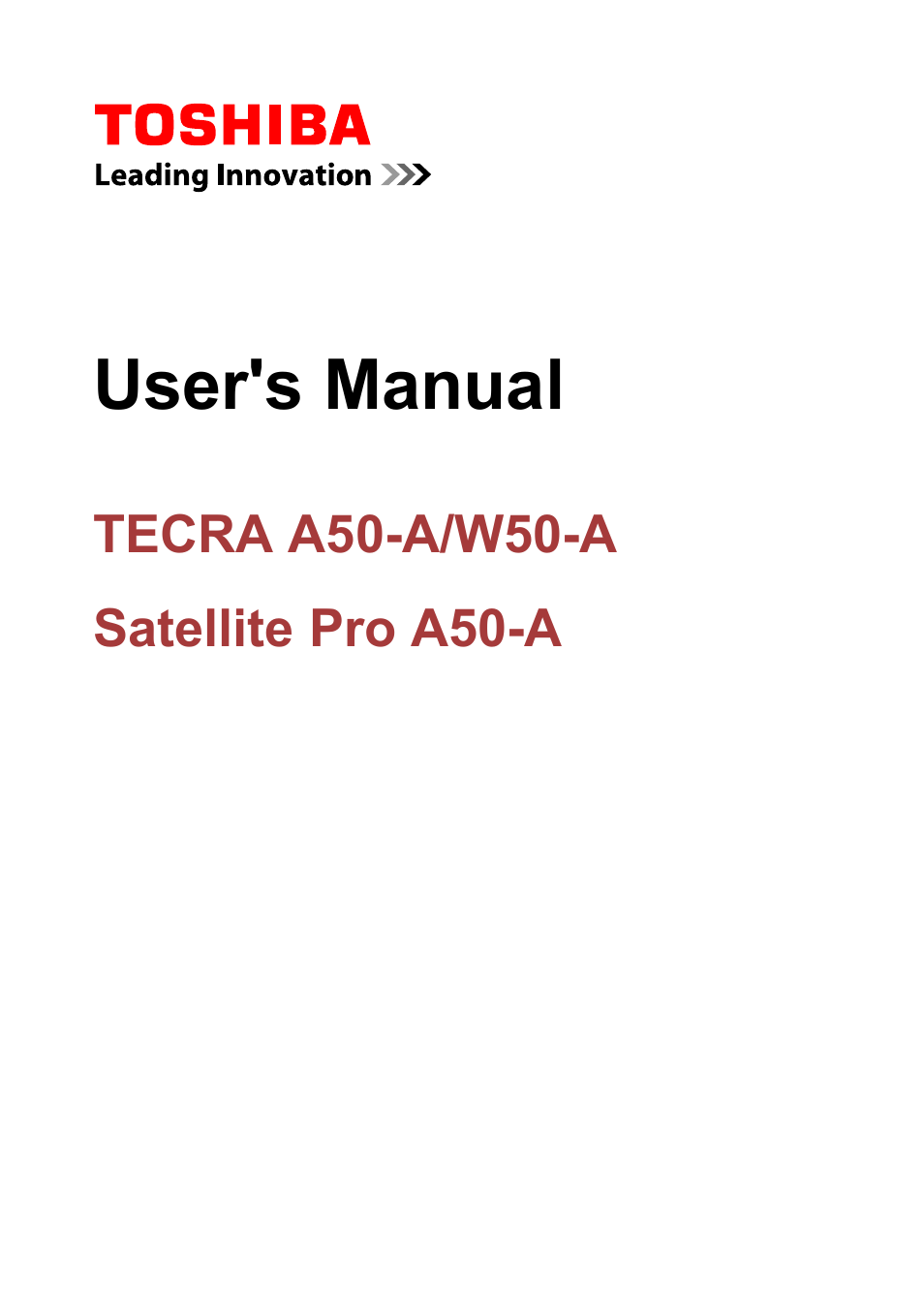Toshiba Satellite Pro A50-A User Manual | 169 pages