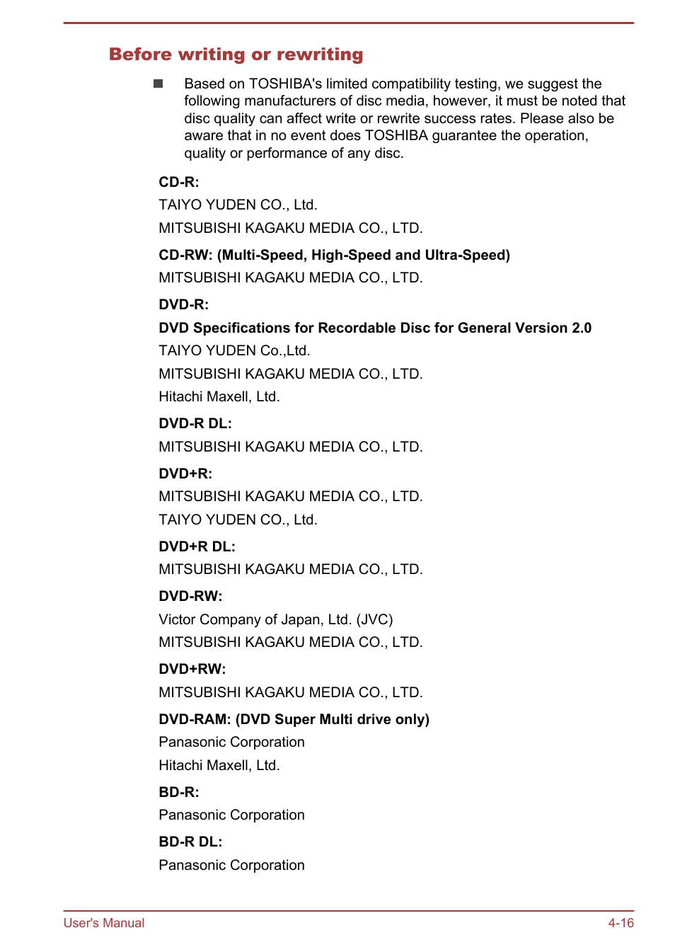 Before writing or rewriting | Toshiba Satellite Pro A50-A User Manual | Page 69 / 169