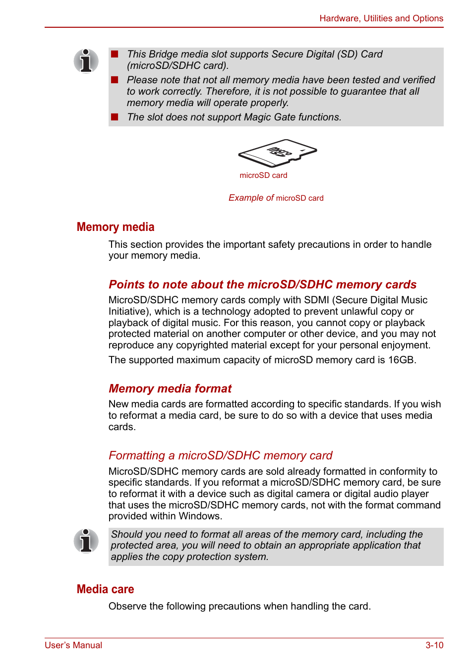 Media care | Toshiba Libretto W100 User Manual | Page 45 / 117