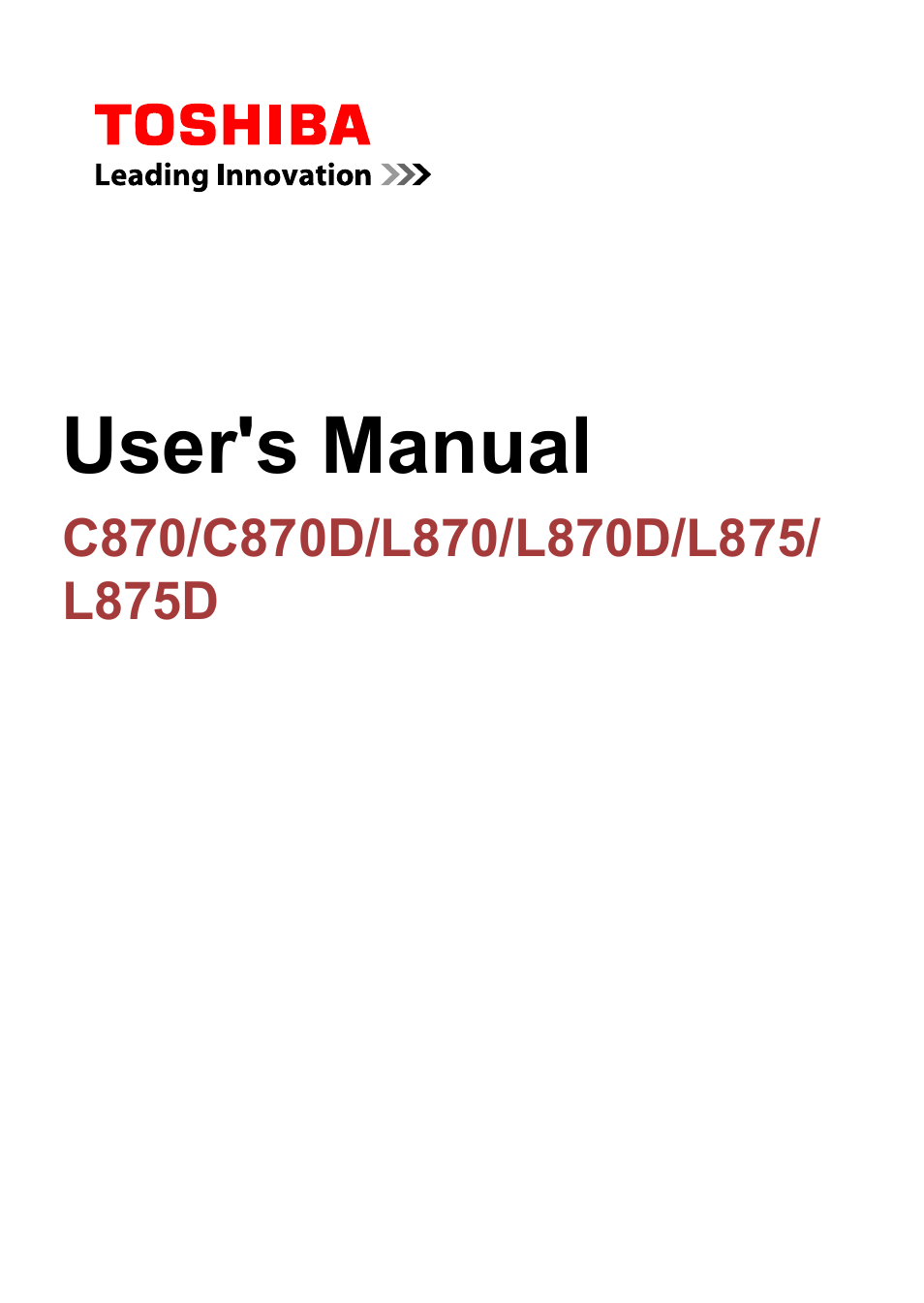 Toshiba Satellite C870-E User Manual | 152 pages