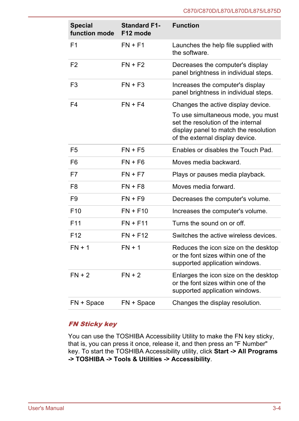 Toshiba Satellite C870-E User Manual | Page 42 / 152