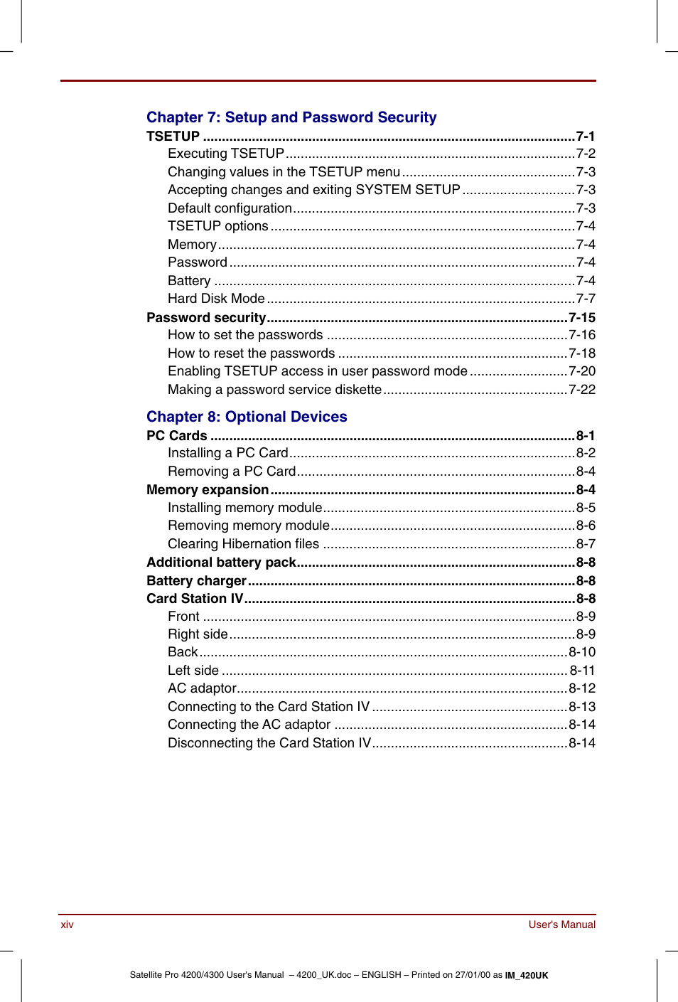 Toshiba Satellite Pro 4320 User Manual | Page 14 / 230