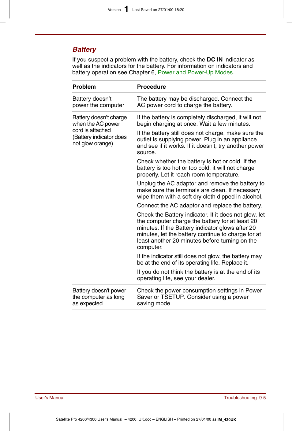 Battery | Toshiba Satellite Pro 4320 User Manual | Page 153 / 230