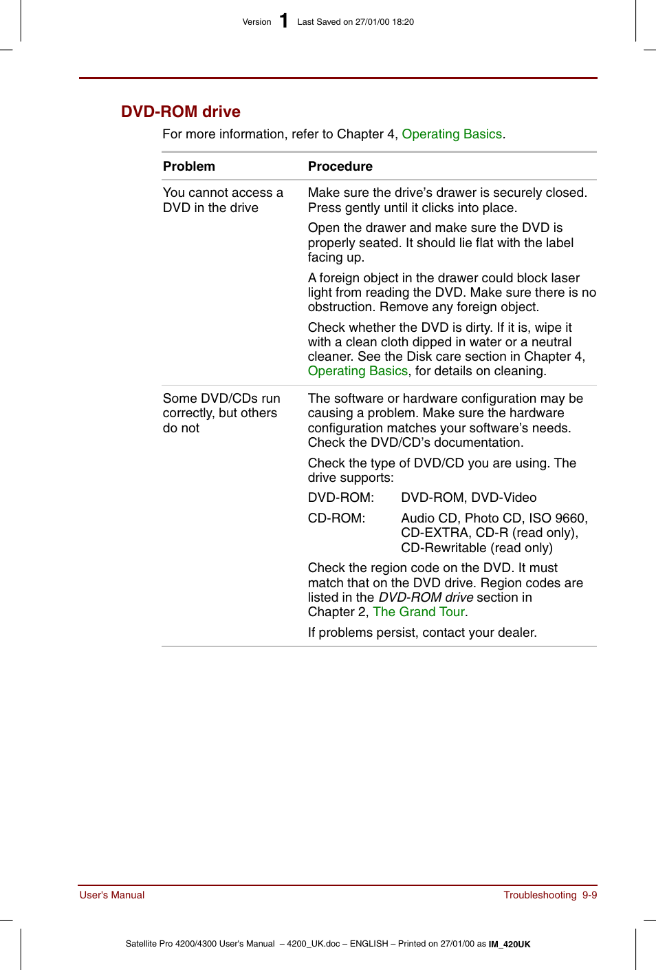 Dvd-rom drive -9, Dvd-rom drive | Toshiba Satellite Pro 4320 User Manual | Page 157 / 230