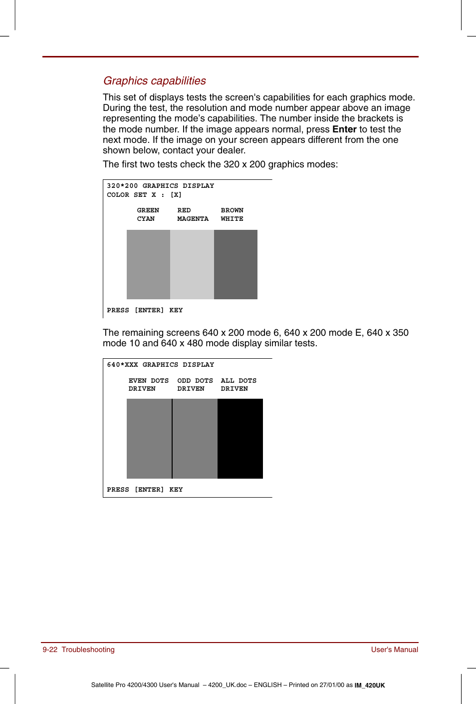 Graphics capabilities | Toshiba Satellite Pro 4320 User Manual | Page 170 / 230