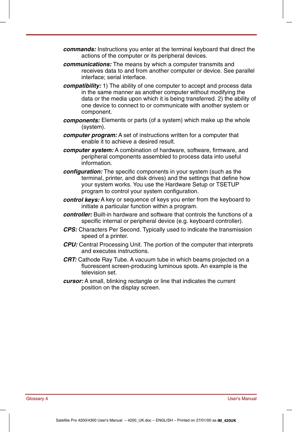 Toshiba Satellite Pro 4320 User Manual | Page 214 / 230