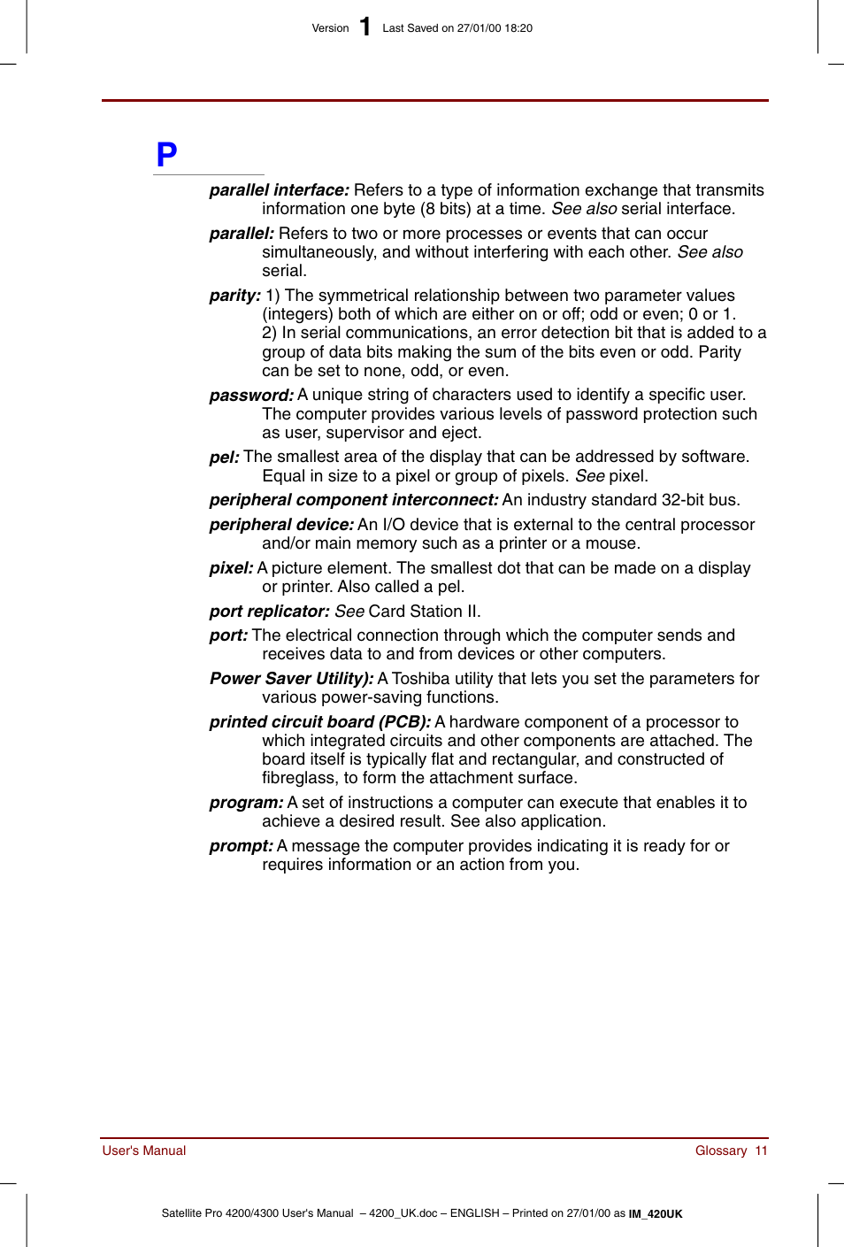 Toshiba Satellite Pro 4320 User Manual | Page 221 / 230