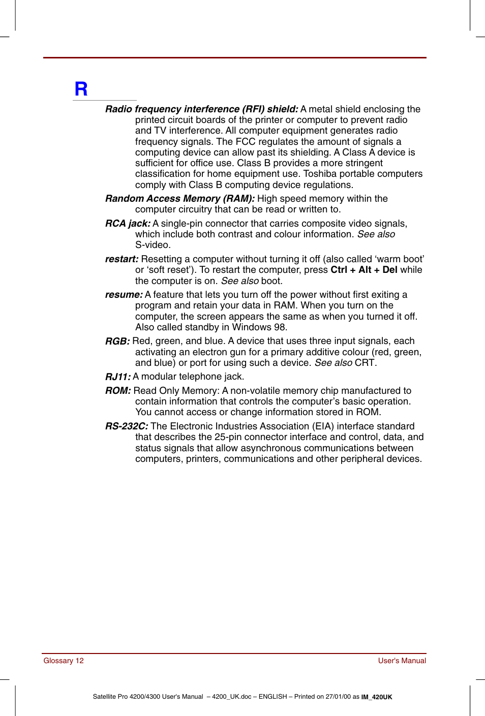 Toshiba Satellite Pro 4320 User Manual | Page 222 / 230