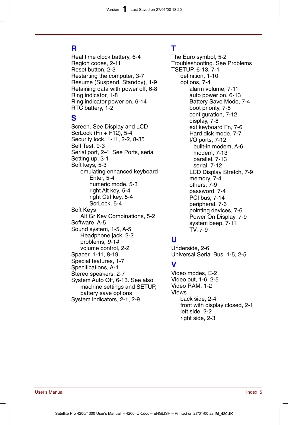 Toshiba Satellite Pro 4320 User Manual | Page 229 / 230