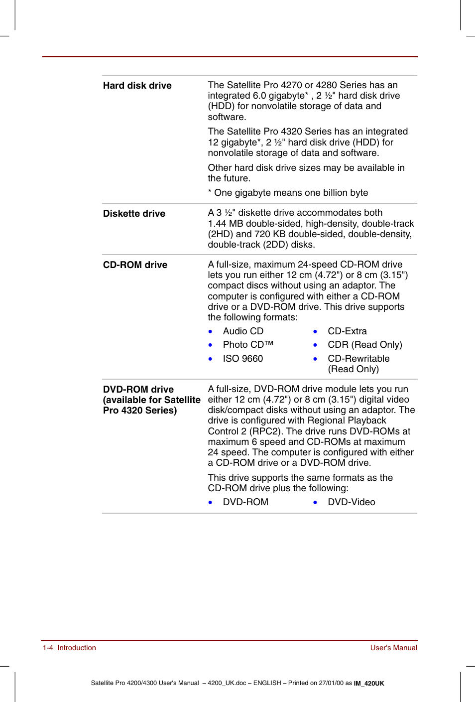 Toshiba Satellite Pro 4320 User Manual | Page 24 / 230