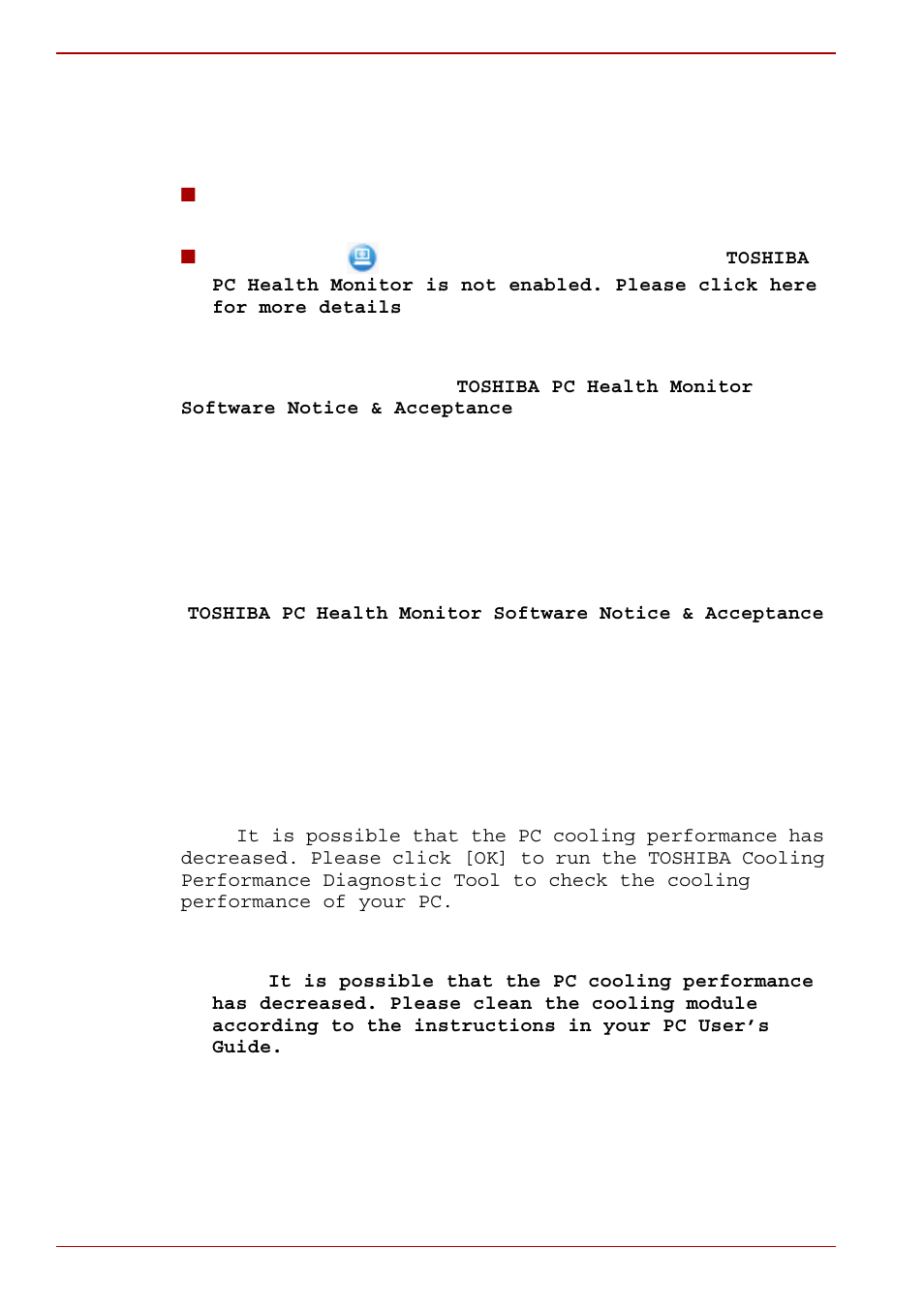Starting the toshiba pc health monitor | Toshiba Satellite Pro S300L User Manual | Page 176 / 202