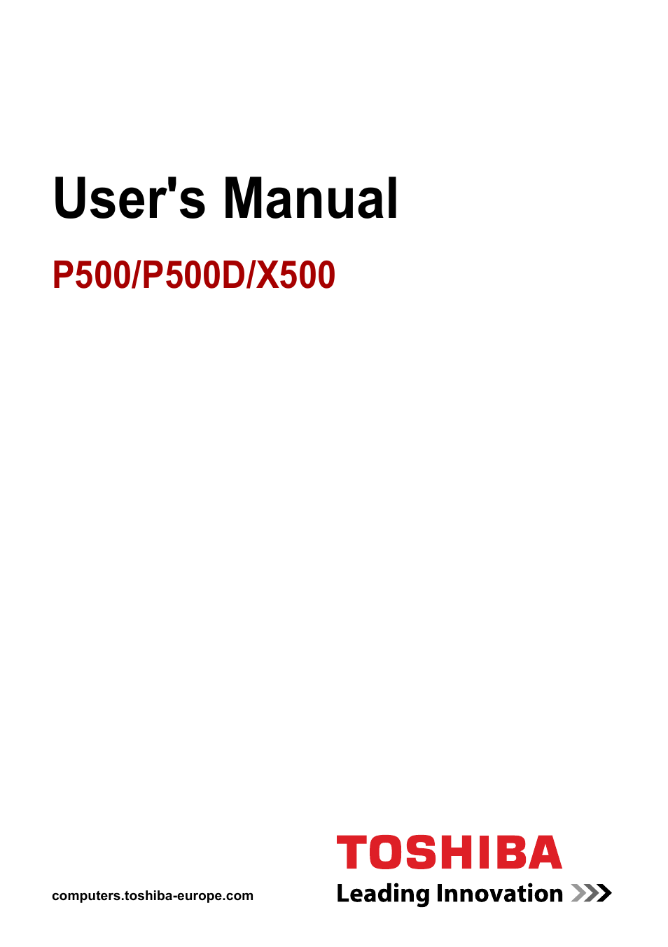 Toshiba Qosmio X500 User Manual | 213 pages