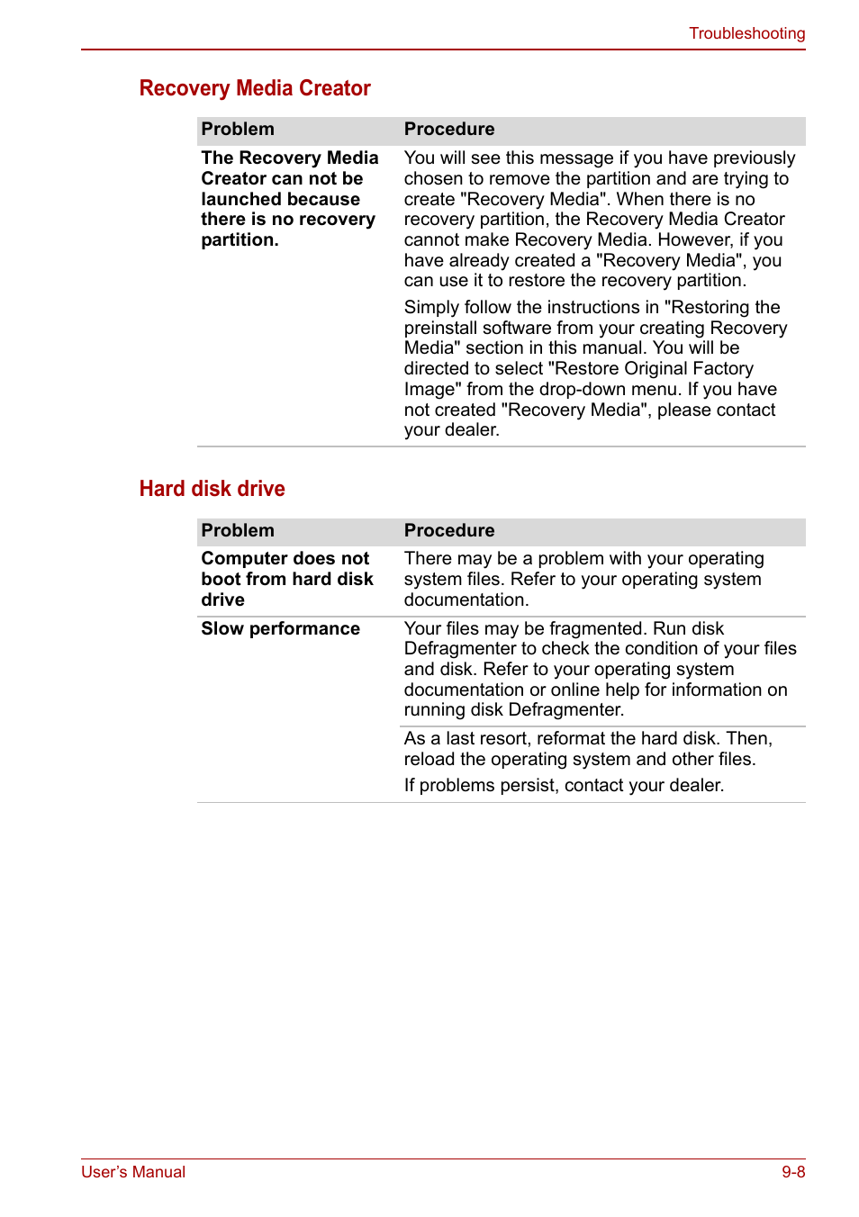 Recovery media creator hard disk drive | Toshiba Qosmio X500 User Manual | Page 171 / 213