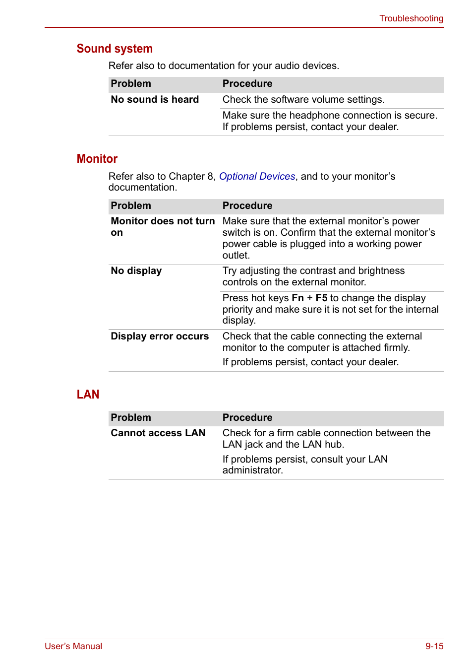 Sound system, Monitor | Toshiba Qosmio X500 User Manual | Page 178 / 213