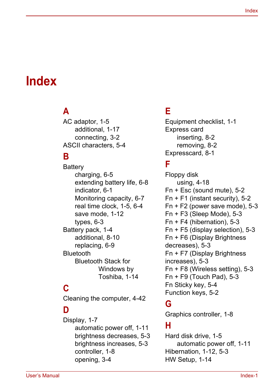 Index | Toshiba Qosmio X500 User Manual | Page 211 / 213