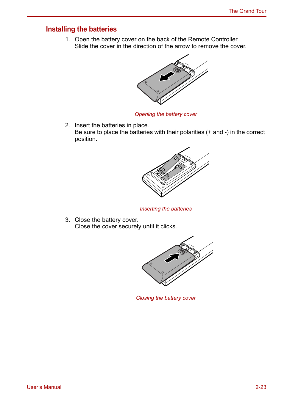 Installing the batteries | Toshiba Qosmio X500 User Manual | Page 64 / 213