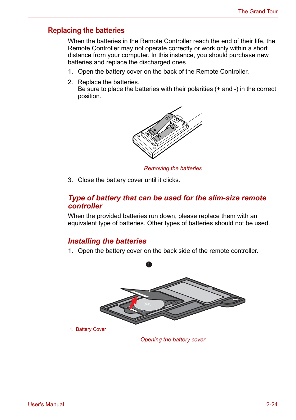 Replacing the batteries | Toshiba Qosmio X500 User Manual | Page 65 / 213