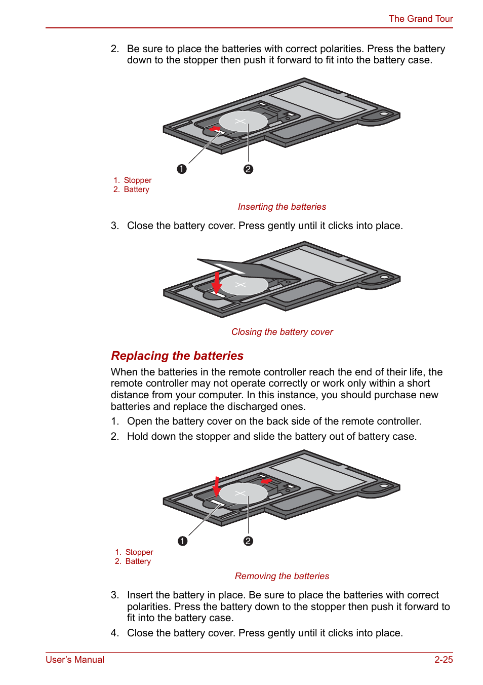 Replacing the batteries | Toshiba Qosmio X500 User Manual | Page 66 / 213