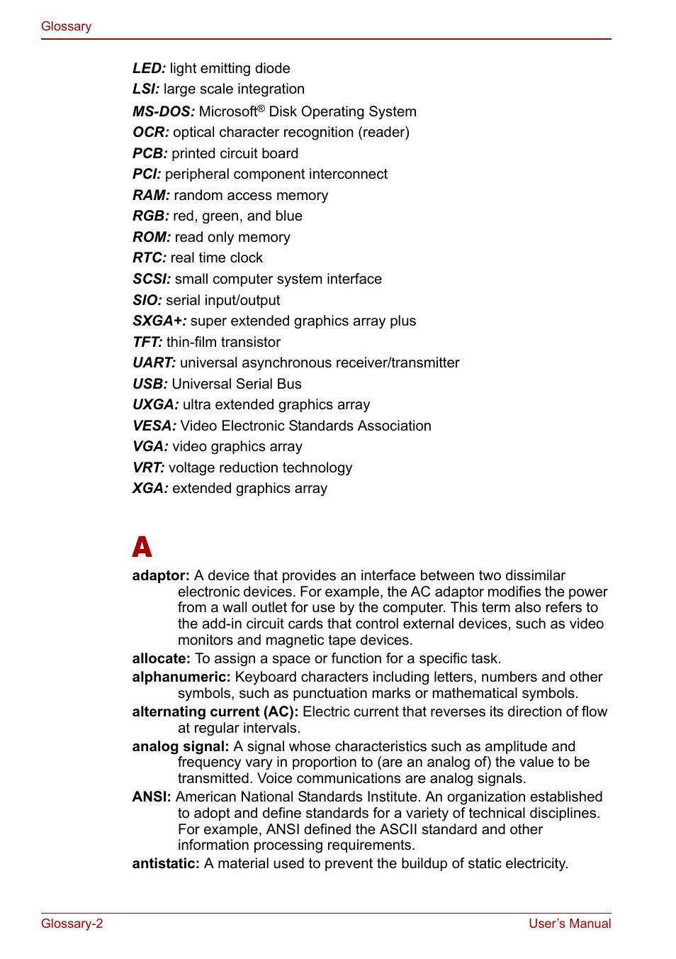 Toshiba Satellite Pro L100 (PSLA1) User Manual | Page 172 / 186