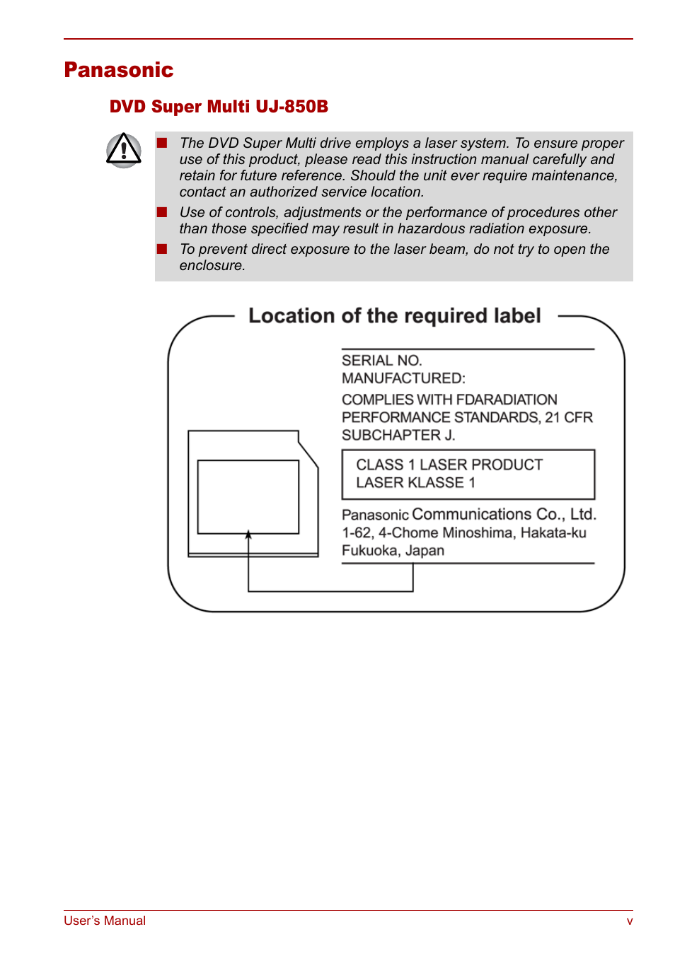 Panasonic | Toshiba Satellite Pro L100 (PSLA1) User Manual | Page 5 / 186