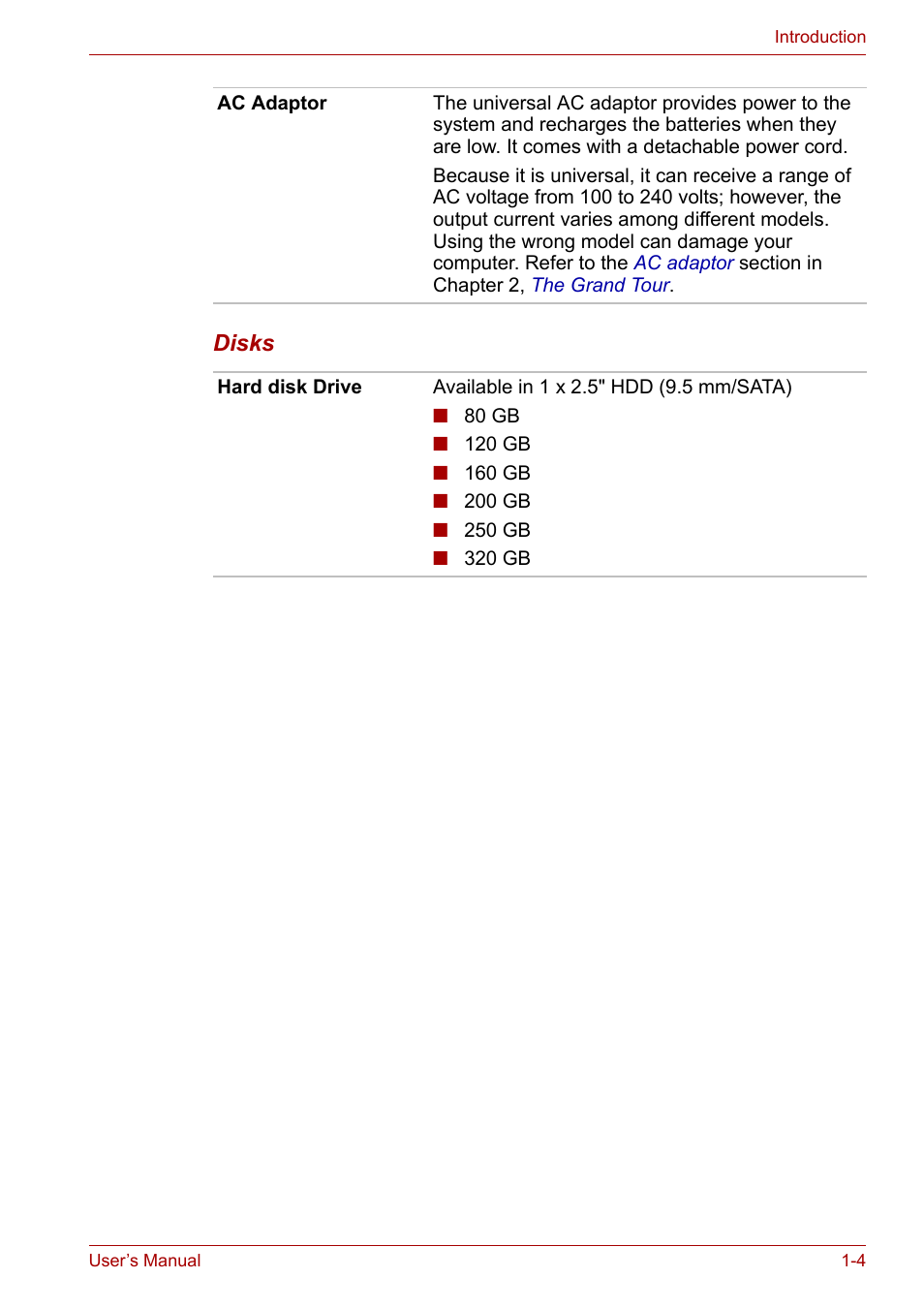 Toshiba Portege M800 User Manual | Page 22 / 177