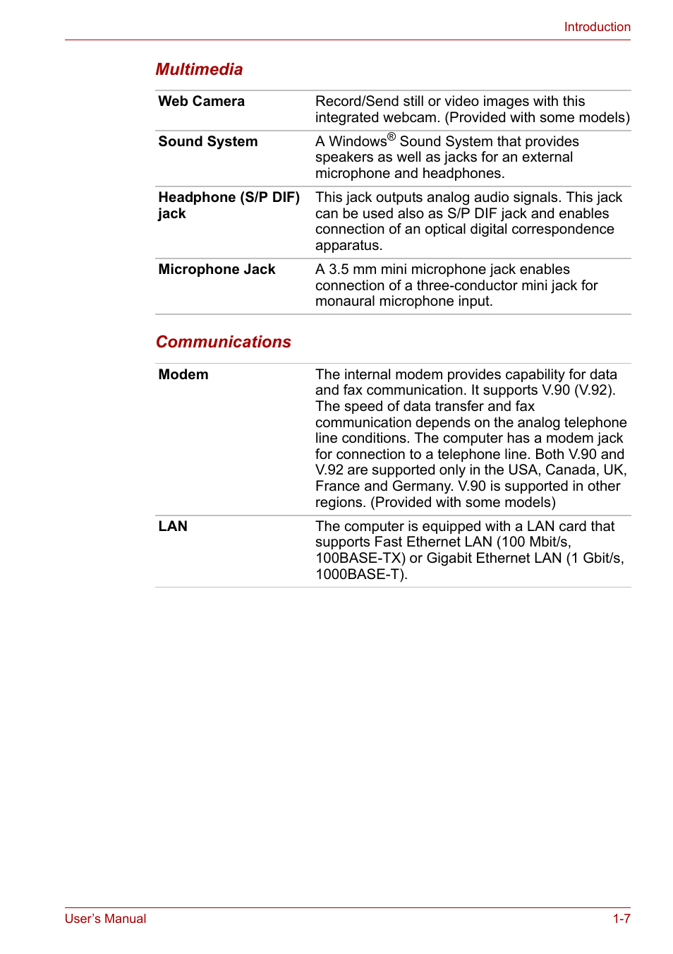 Toshiba Portege M800 User Manual | Page 25 / 177