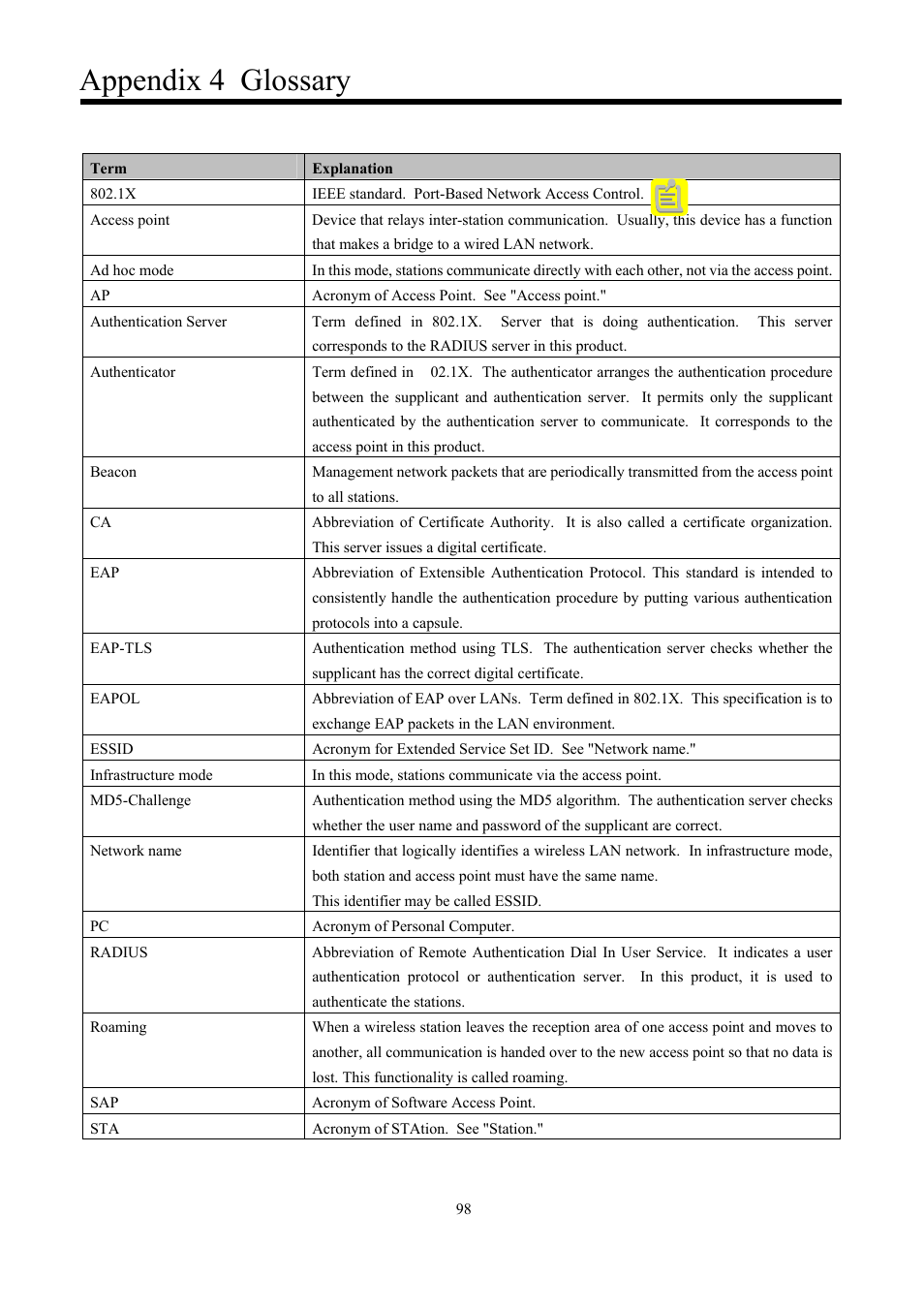 Appendix 4 glossary | Toshiba Magnia Z300 User Manual | Page 106 / 109