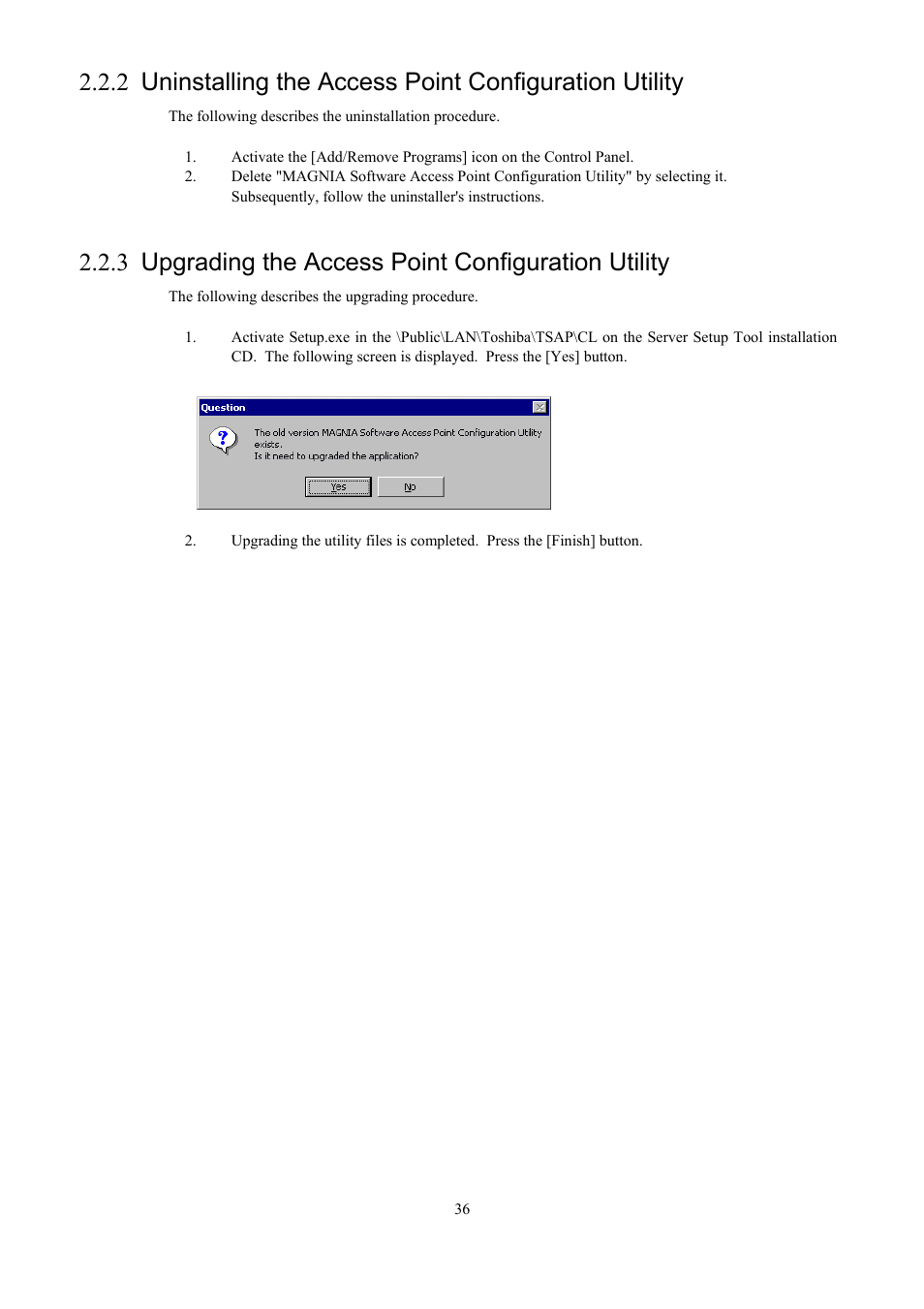 Upgrading the access point configuration utility, 3 upgrading the access point configuration utility | Toshiba Magnia Z300 User Manual | Page 44 / 109