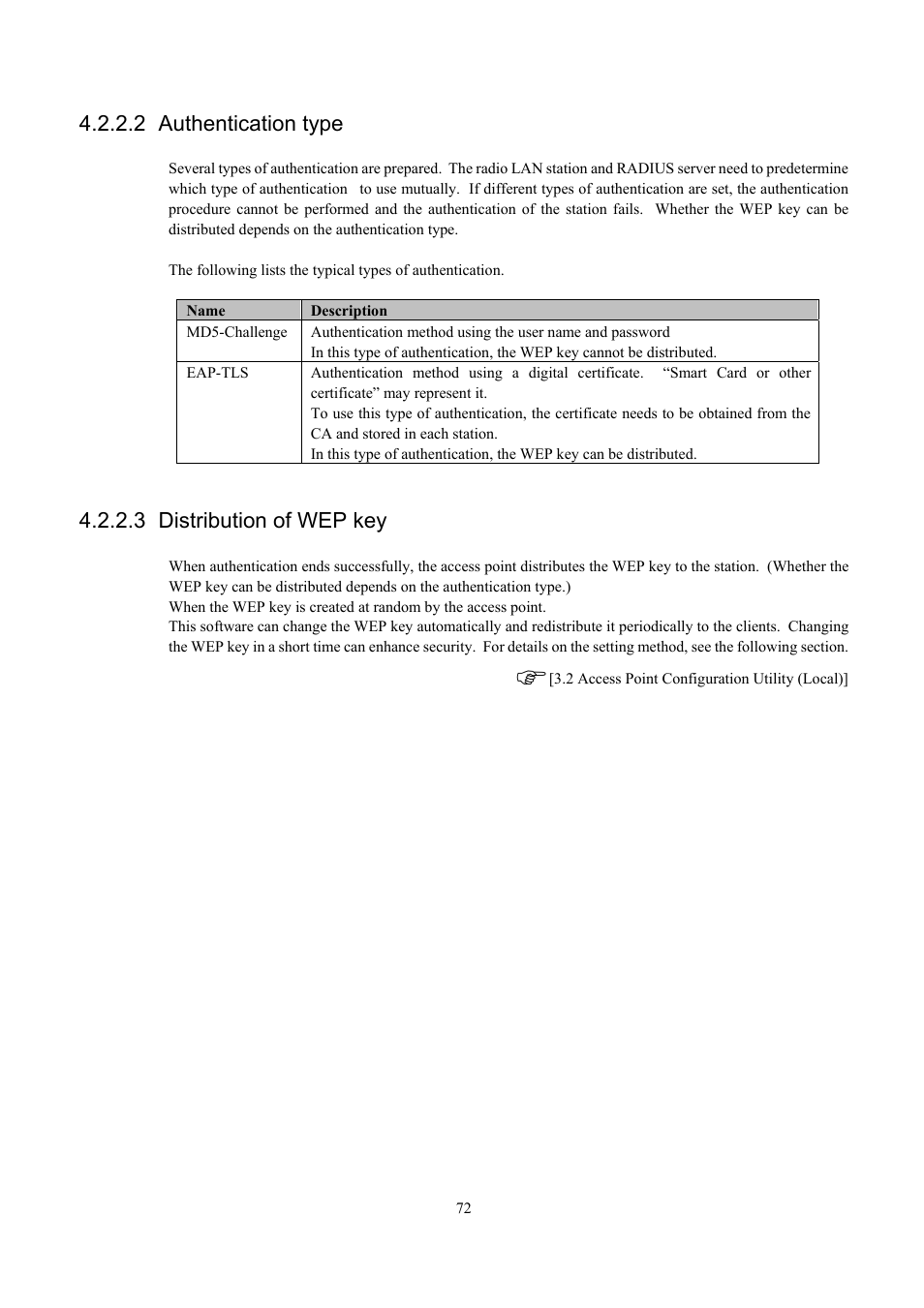 Authentication type, Distribution of wep key, 2 authentication type | 3 distribution of wep key | Toshiba Magnia Z300 User Manual | Page 80 / 109