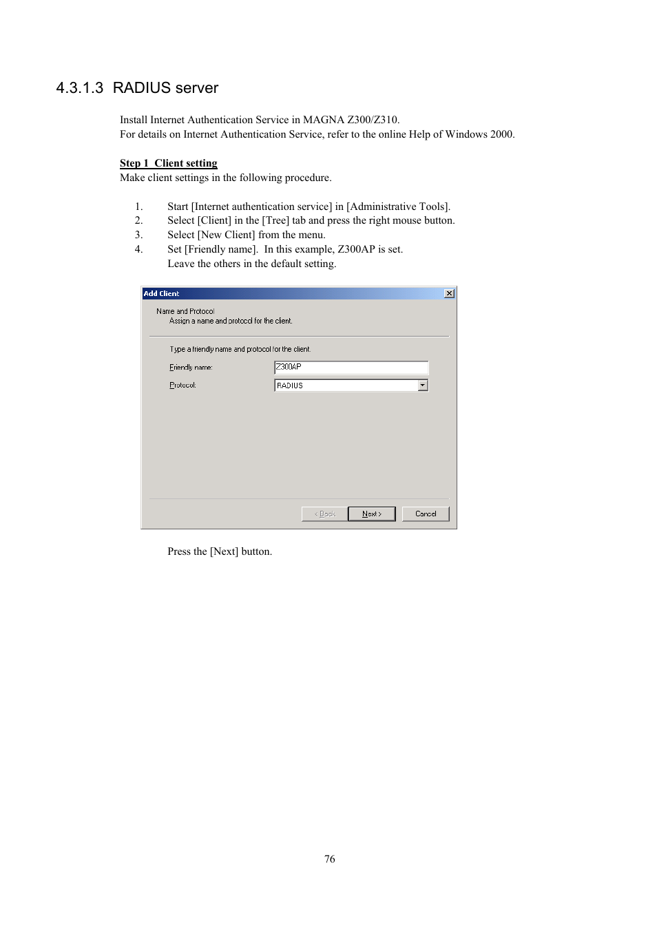 Radius server, 3 radius server | Toshiba Magnia Z300 User Manual | Page 84 / 109