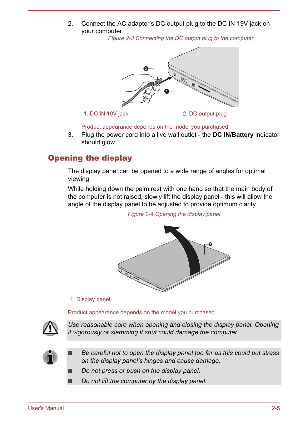 Opening the display | Toshiba Satellite M50D-A User Manual | Page 22 / 116
