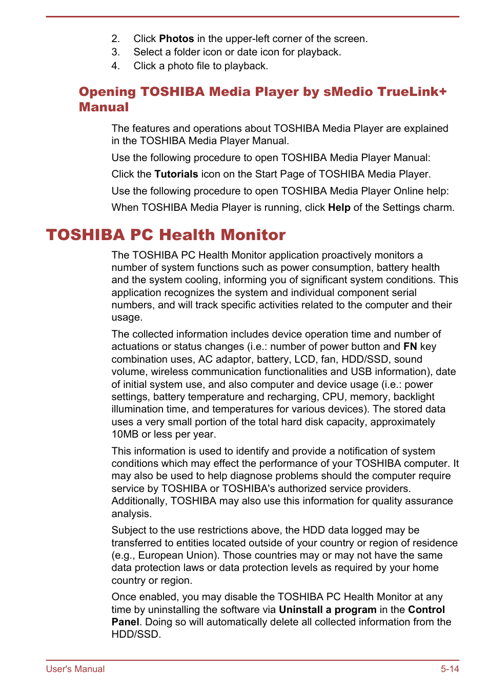 Toshiba pc health monitor, Toshiba pc health monitor -14 | Toshiba Satellite M50D-A User Manual | Page 79 / 116