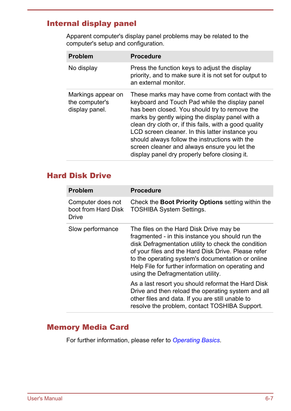 Internal display panel, Hard disk drive, Memory media card | Toshiba Satellite M50D-A User Manual | Page 90 / 116