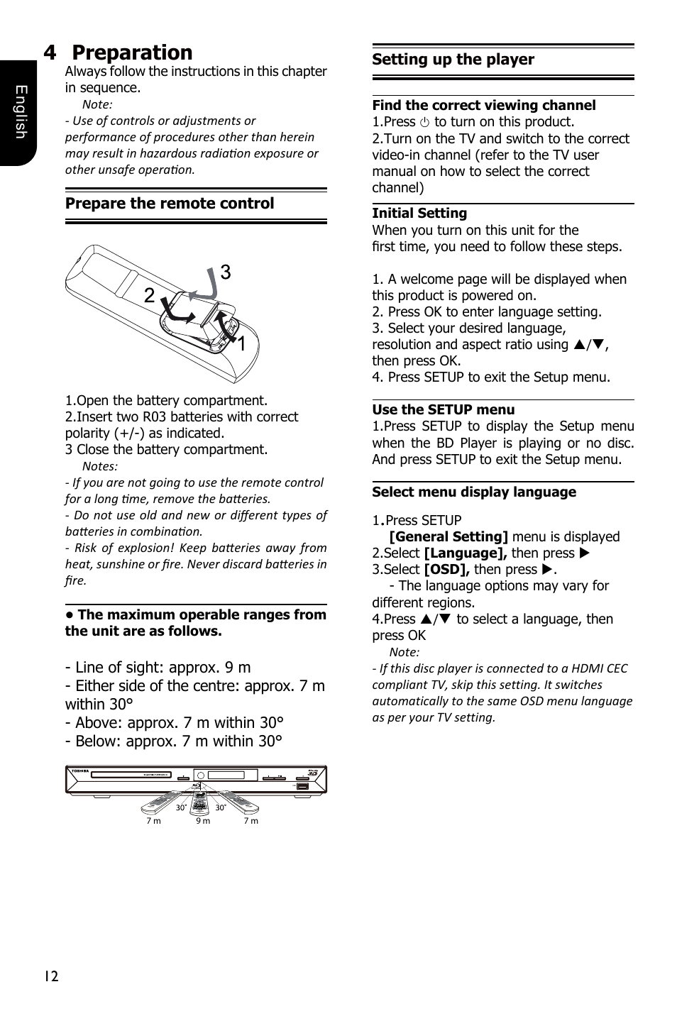 4preparation | Toshiba BDX3100 User Manual | Page 12 / 46