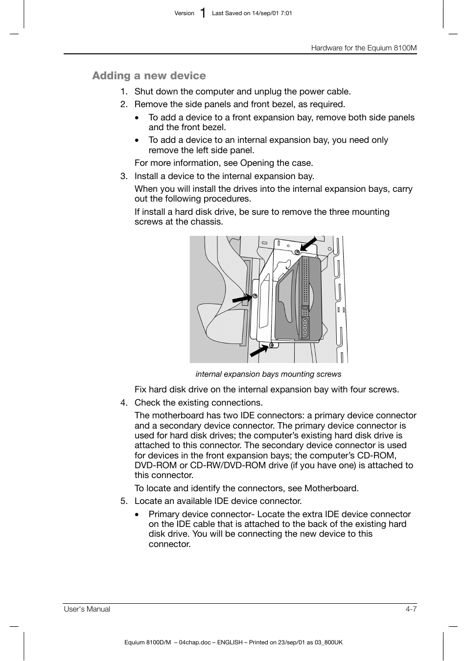 Adding a new device | Toshiba Equium 8100 User Manual | Page 66 / 95