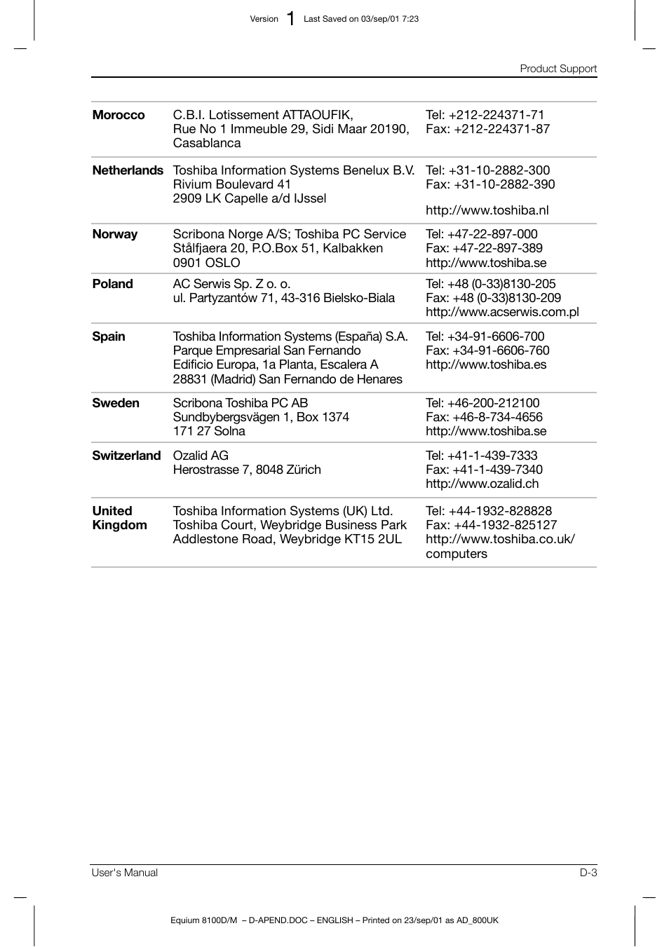 Toshiba Equium 8100 User Manual | Page 95 / 95