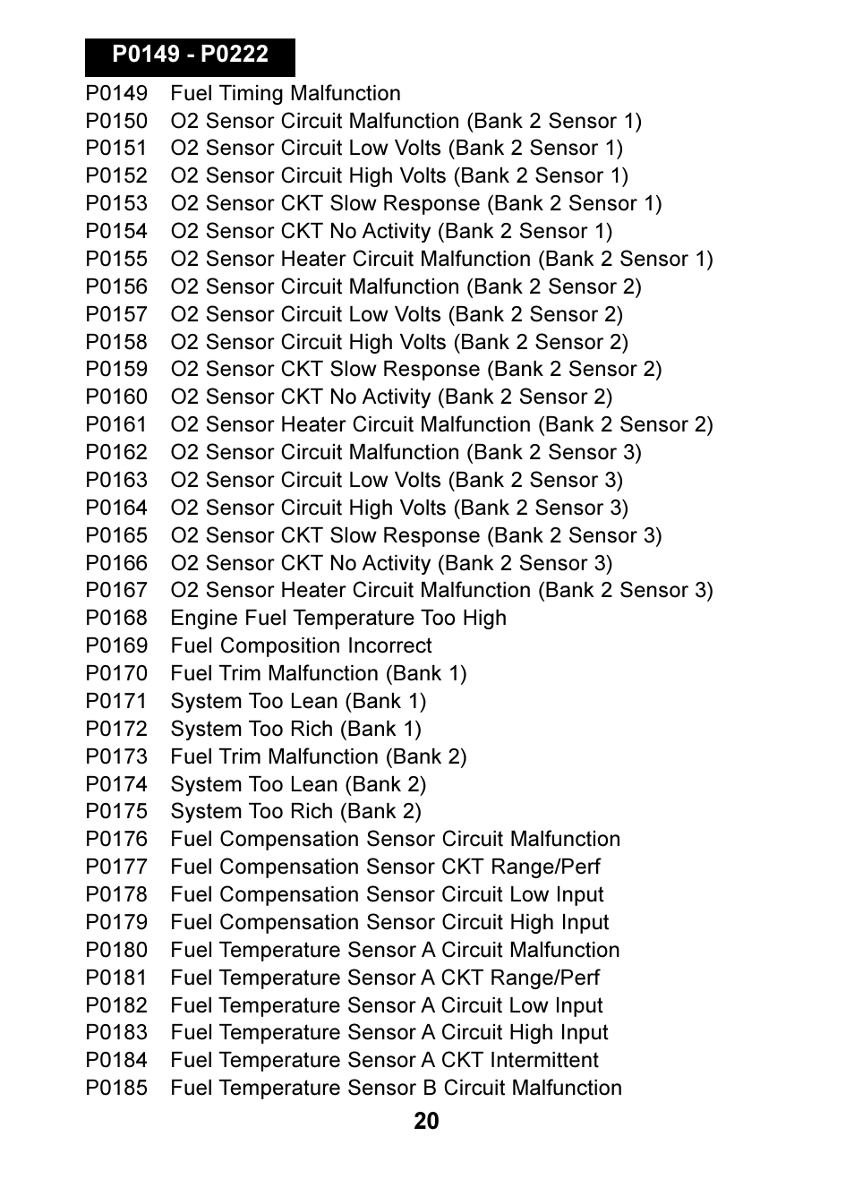 Actron OBD II POCKETSCAN CP9125 User Manual | Page 20 / 44